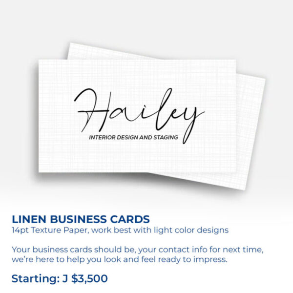 linen business cards