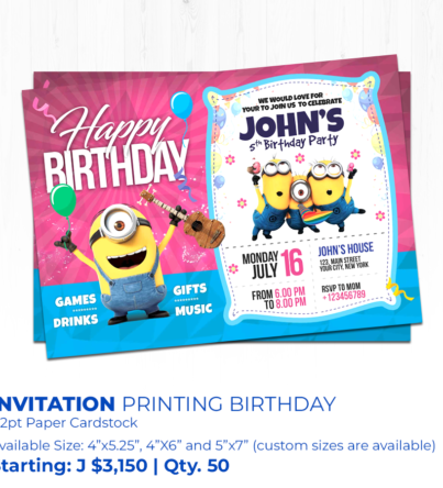 rectangle shaped birthday invitations