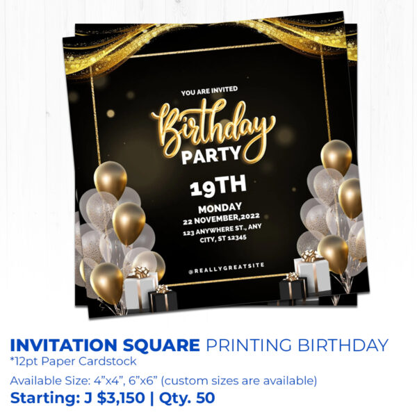 square shaped birthday invitations