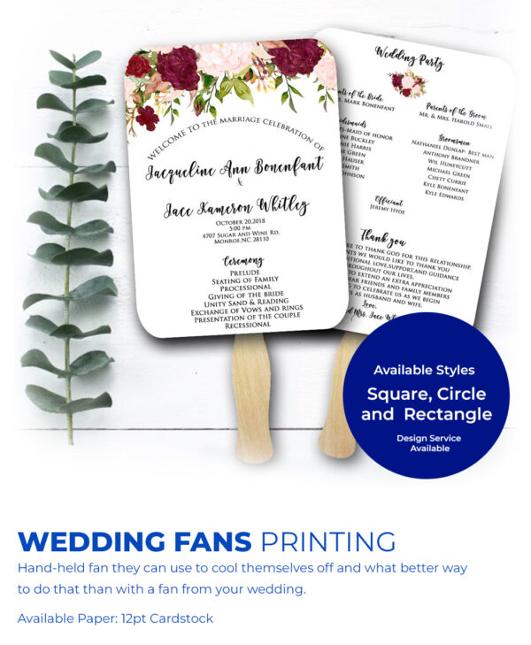 rectangular wedding fans