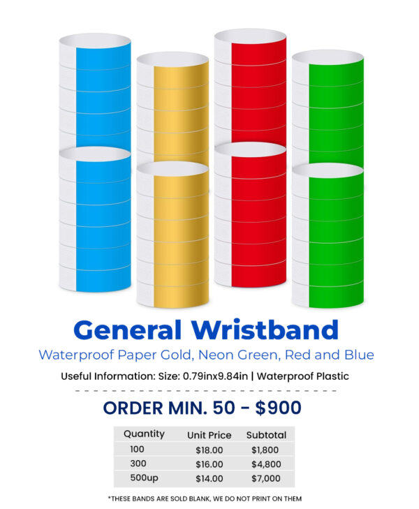 general wristbands by artbox